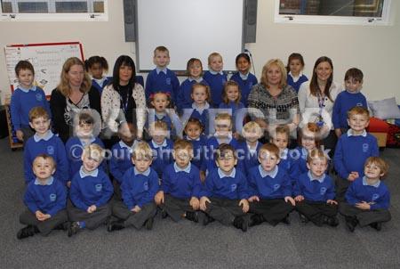 Stourfield Infant School ... Poppy Base with, l-r, teaching assistants Mrs Tracey Hart, Mrs Irene Dimambro and Mrs Nina Knight and class teacher Miss Emily Etherton. 