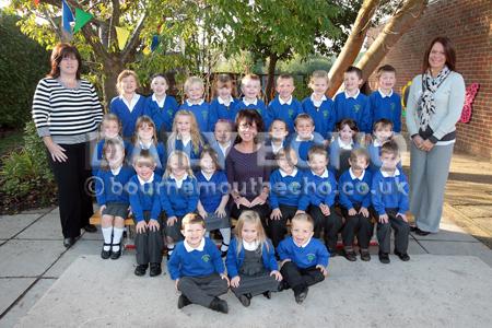 Parley First School, Glenmoor Road, Ferndown. RH class. Pictured from left are TA Lisa Isaacs, Teacher Lesley Hennessy and TA Nicky Leaper.