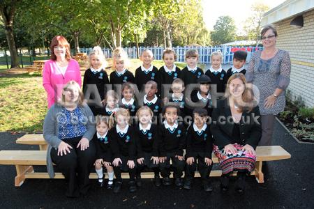 Jewell Academy, Jewell Road. Turtles class. Pictured are TA Theresa Wilson, back left, Teacher Lorna Head, front left, TA Catherine Darby, back right and Principal Claire Addis.
