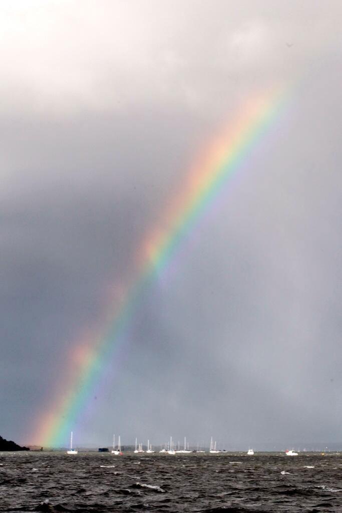 See all Daily Echo and reader pictures of damage left behind after St Jude hits Dorset. A rainbow across Poole Harbour