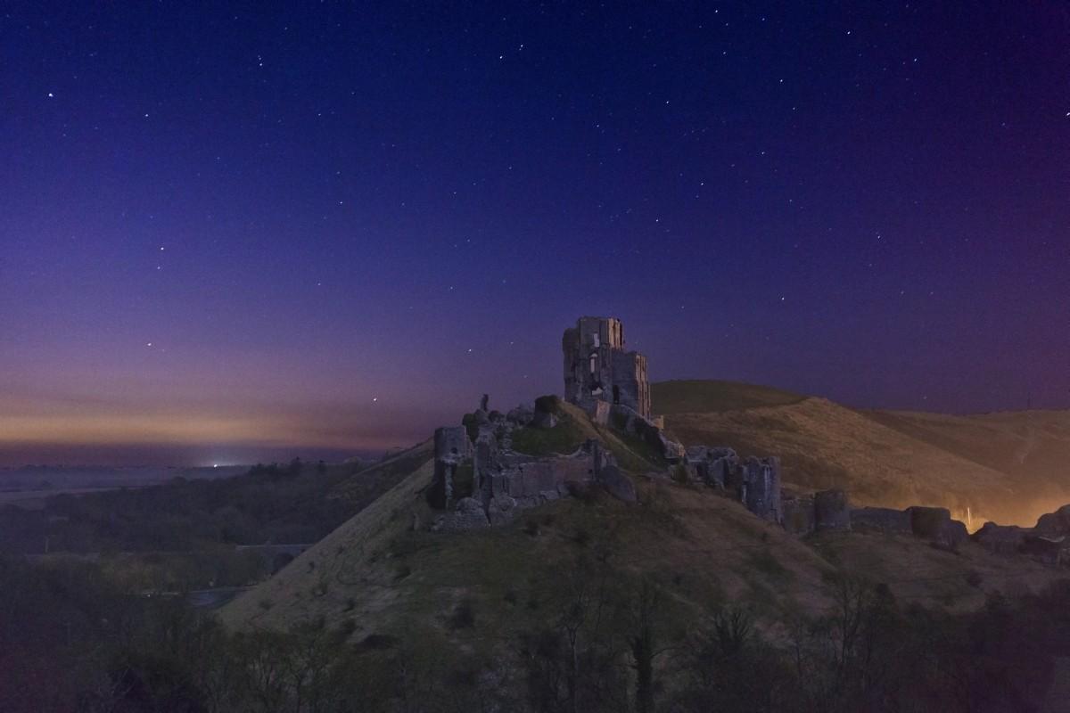 While Corfe Castle has been photographed many times this adds a new twist on it as its taken at night and shows the stars and the famous castle. Taken by Daniel Wretham.