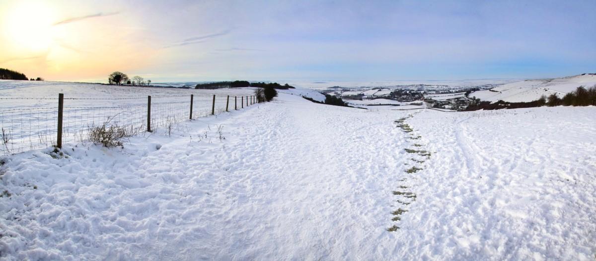 Spread Eagle Hill looking west towards Compton Abbas This was three portrait format shots stitched together to make a panorama. Taken by Neil Newey