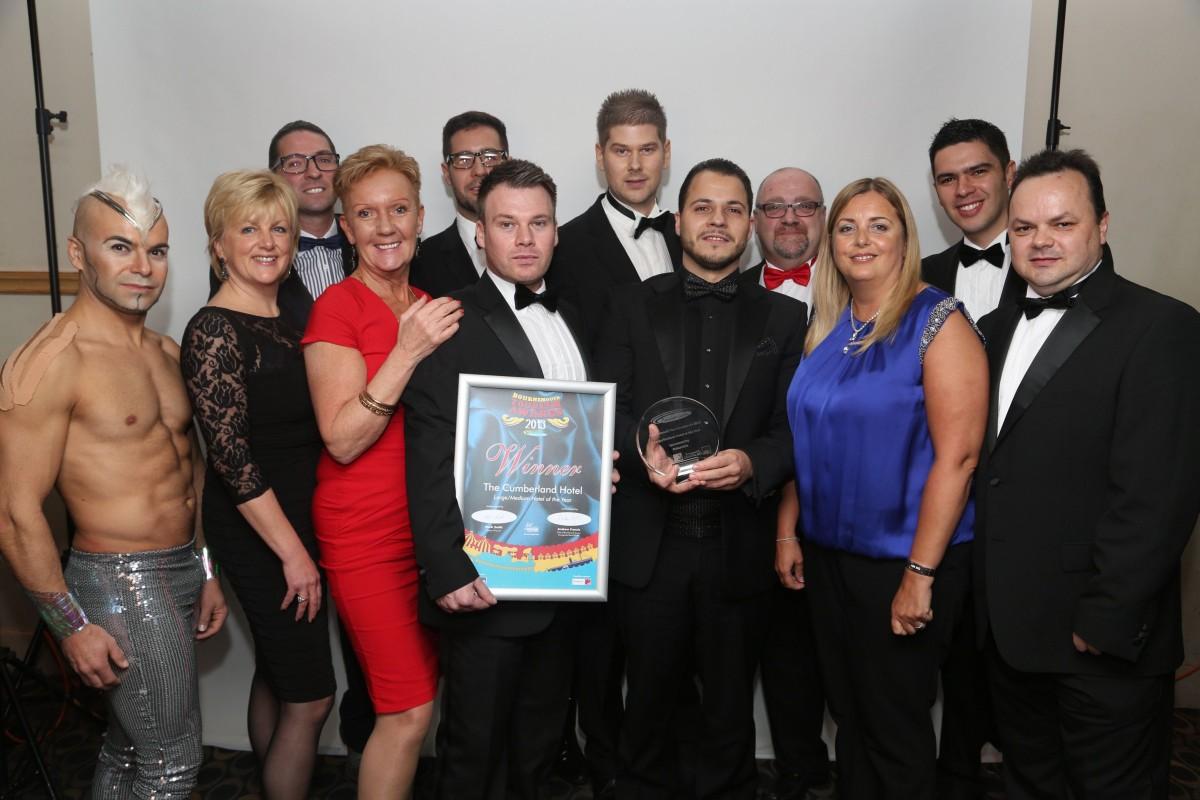 The Cumberland Hotel, Large/Medium Hotel of the Year Award Winners at the Bournemouth Tourism Awards 2013 with Sponsor Sally Chapman. 