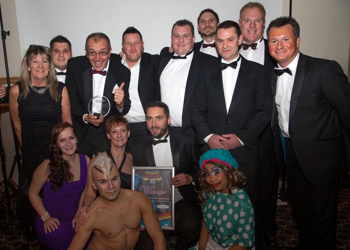 Harry Ramsden's Bournemouth, Winners of the Taste of Bournemouth/ Bistro of the Year Award at the Bournemouth Tourism Awards 2013 with Sponsor David Kelly, second from right. 