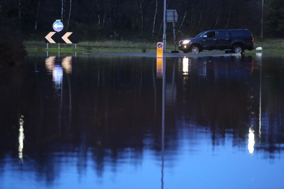 Pictures taken by Daily Echo photographers and readers after heavy rain and strong winds hit Dorset on December 23 and 24, 2013. Flooding on the A31 at Wimborne.