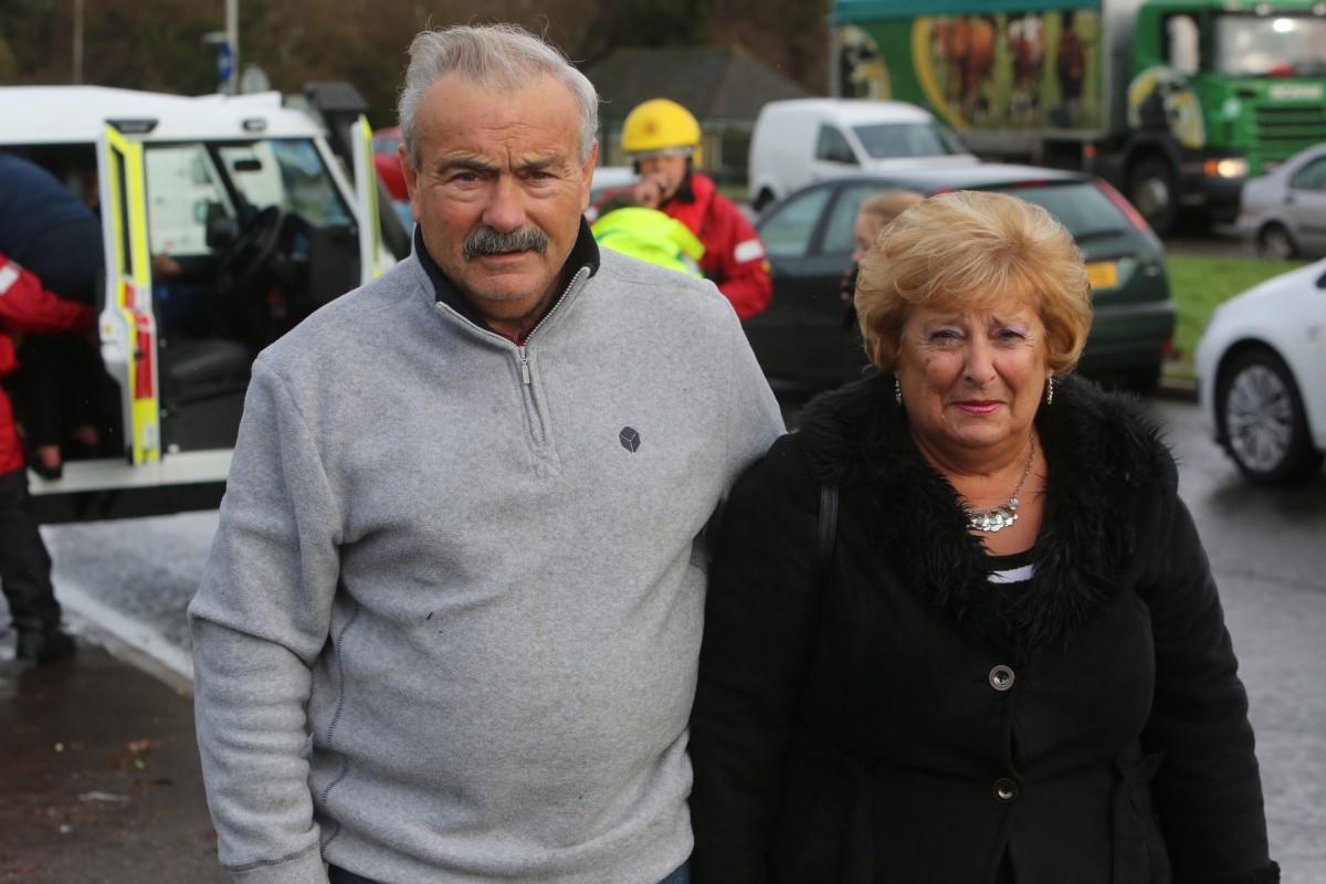 Pictures taken by Daily Echo photographers and readers after heavy rain and strong winds hit Dorset on December 23 and 24, 2013. Barrie and Sue Legg who have been evacuated from the Gladelands Caravan Park in Ferndown. 
