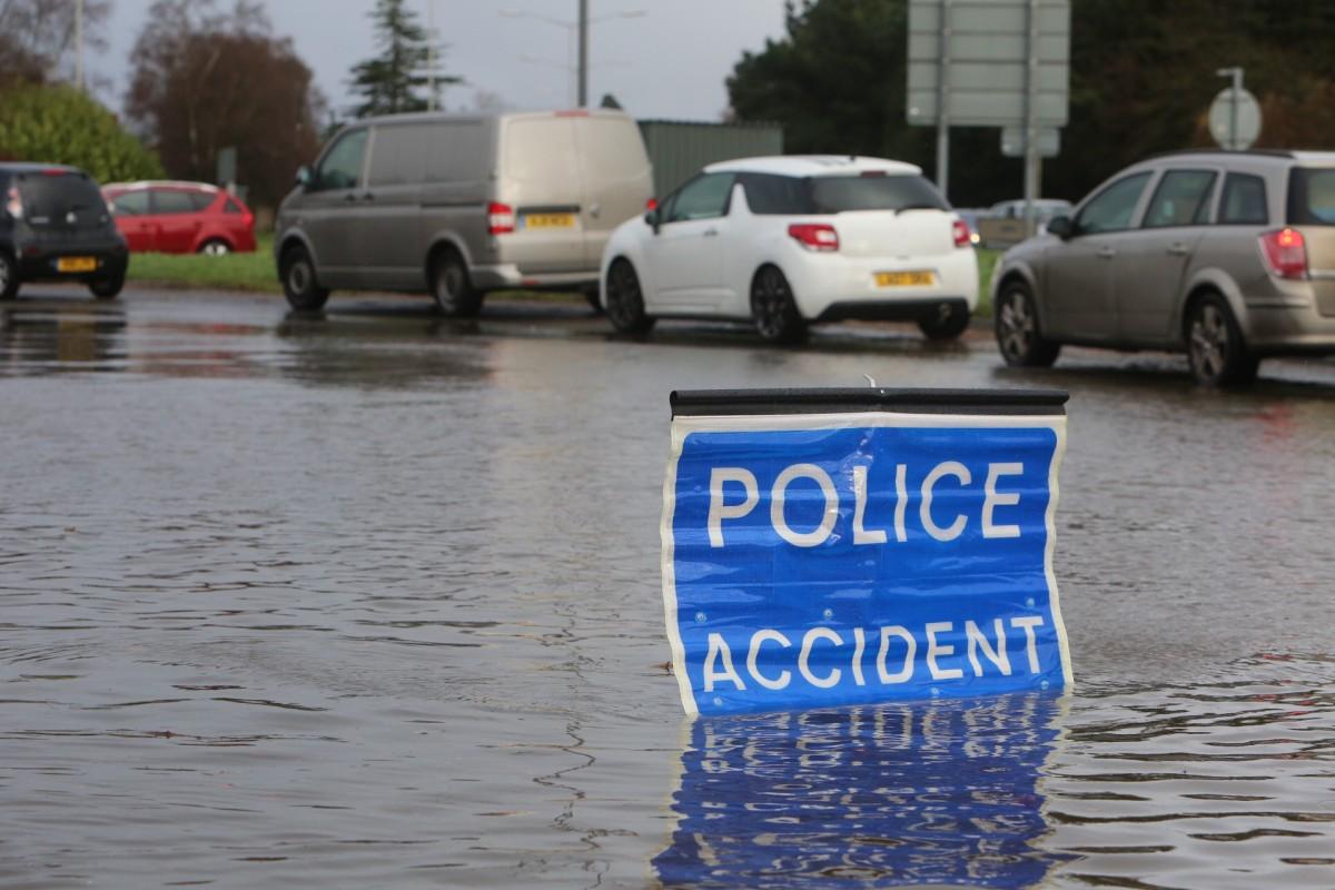 Pictures taken by Daily Echo photographers and readers after heavy rain and strong winds hit Dorset on December 23 and 24, 2013. Flooding on the A348 Ringwood Road near Ferndown. 