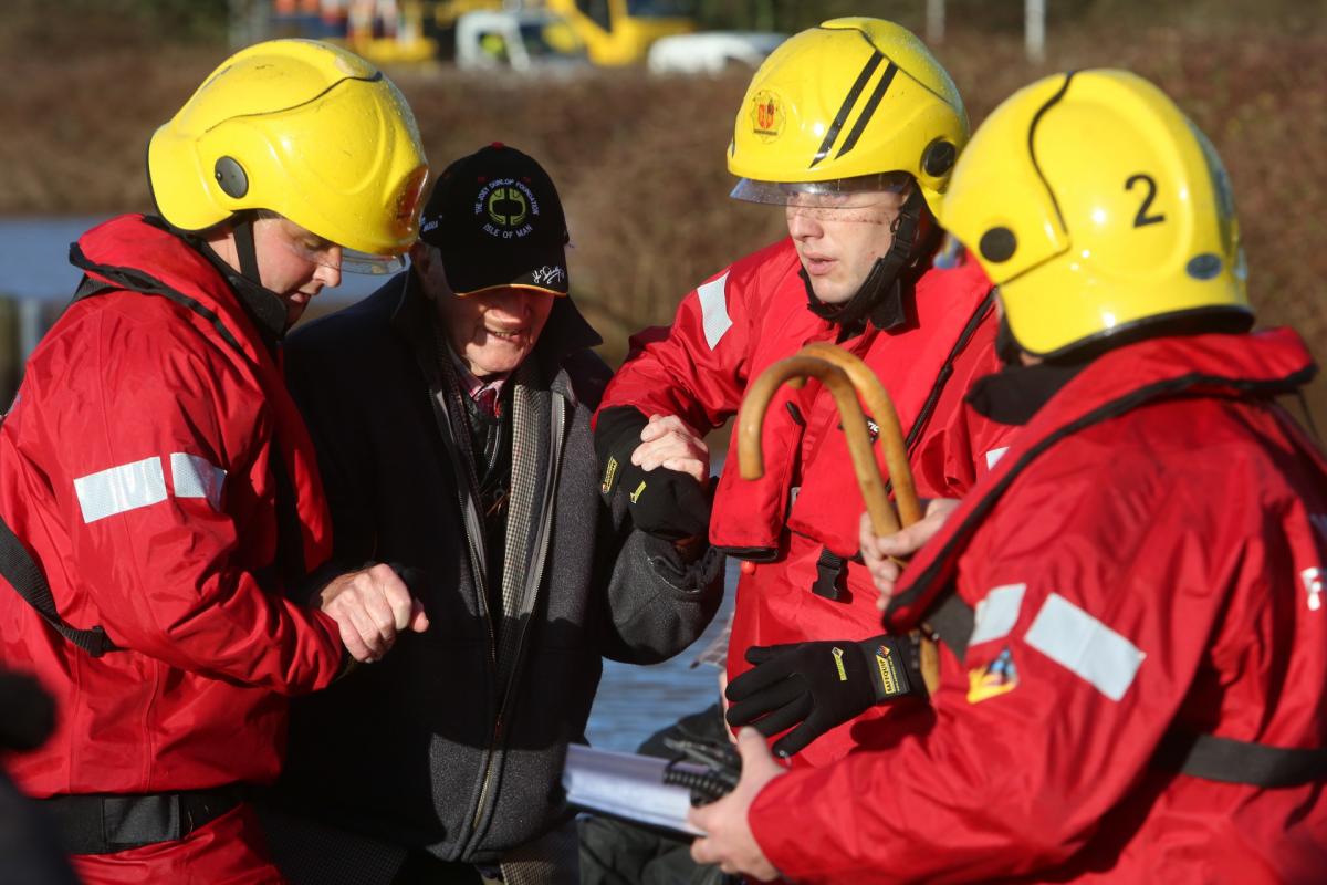 Pictures taken by Daily Echo photographers and readers after heavy rain and strong winds hit Dorset on December 23 and 24, 2013. Arthur Chrimes, 98, evacuated from the Gladelands Caravan Park.