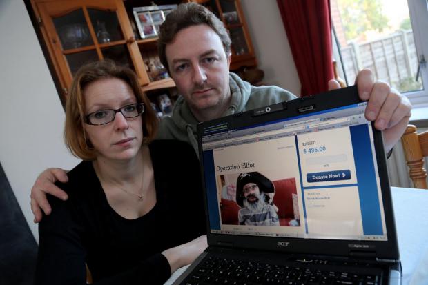 Bournemouth Echo: James and Morwenna Gower who have discovered several websites that are using the details and images from their appeal to raise money for life changing surgery for their son Elliot.