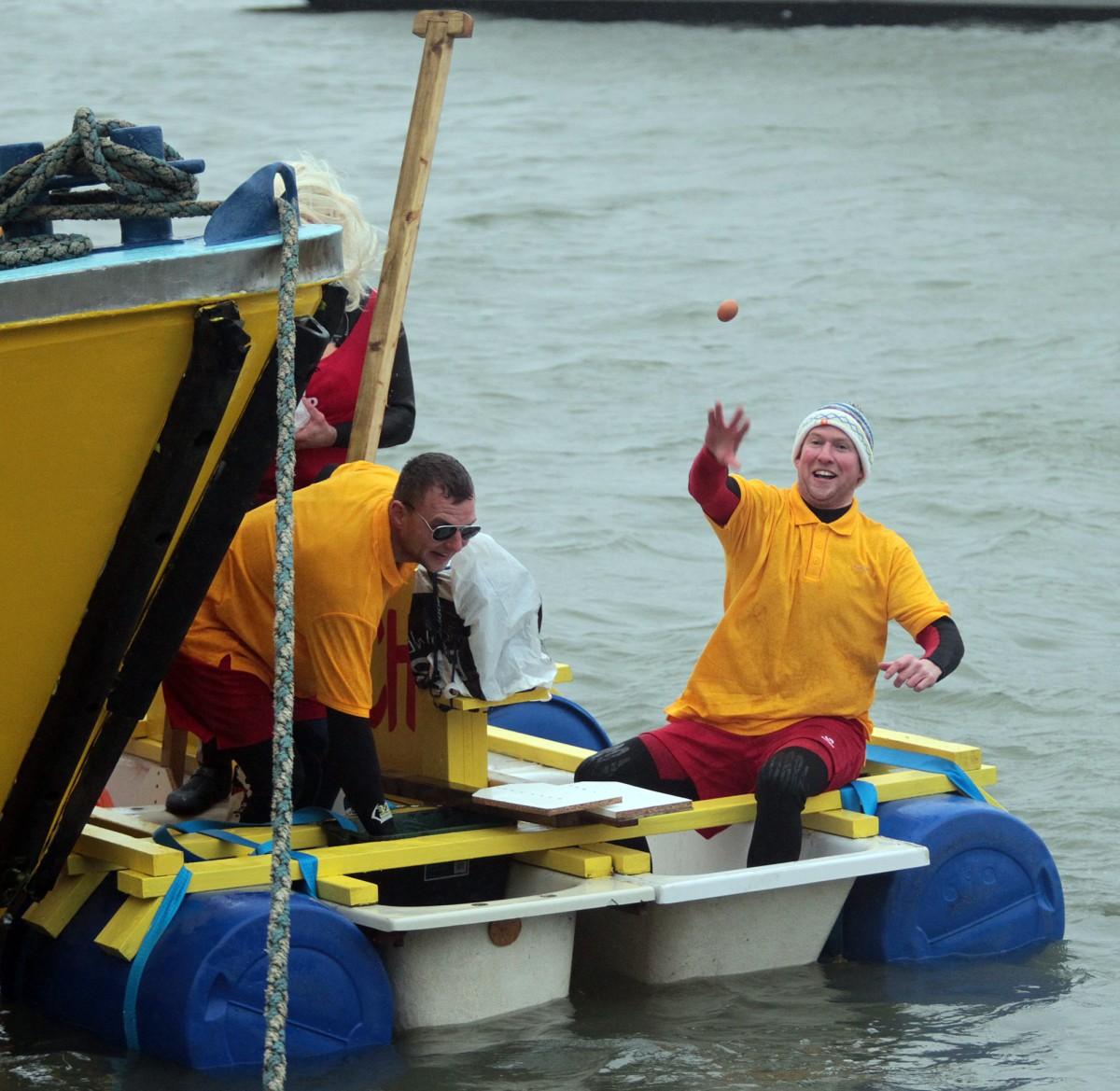 Pictures of the annual Bath Tub Race at Poole Quay on New Year's Day 2014