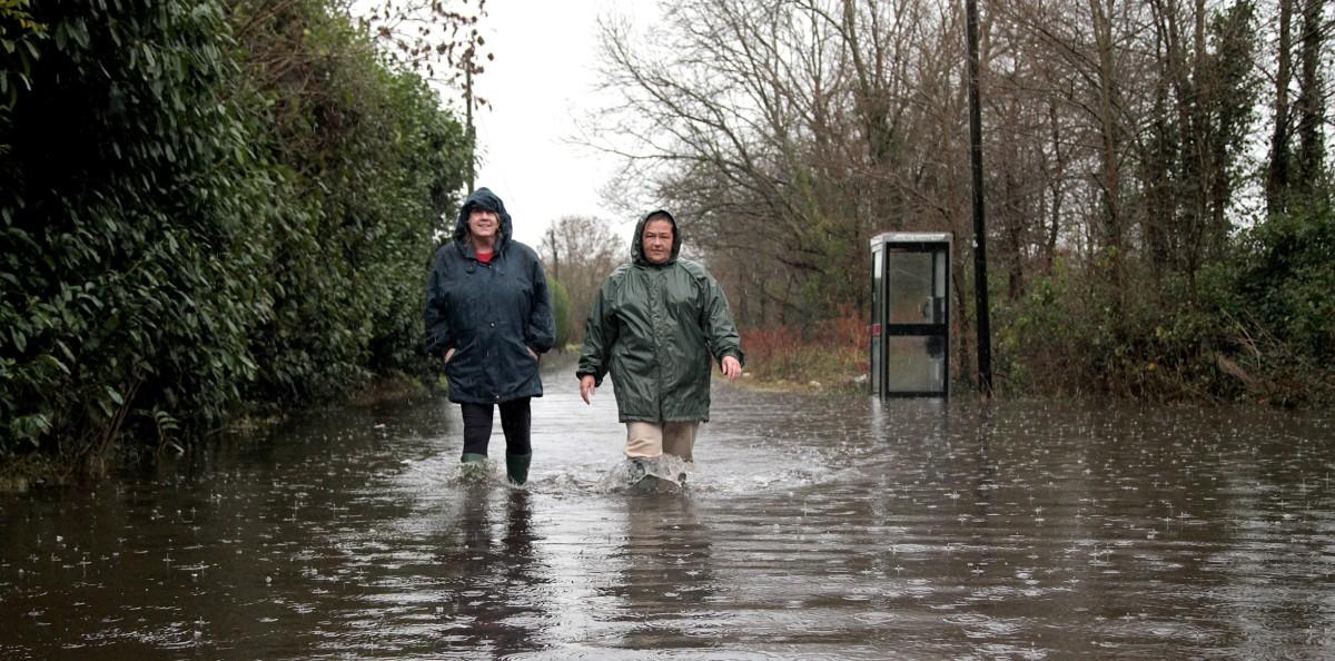 Stapehill Road at Hampreston has been flooded since December 23rd, leaving some residents trapped in their homes as the only way out is through deep flood water on foot.
