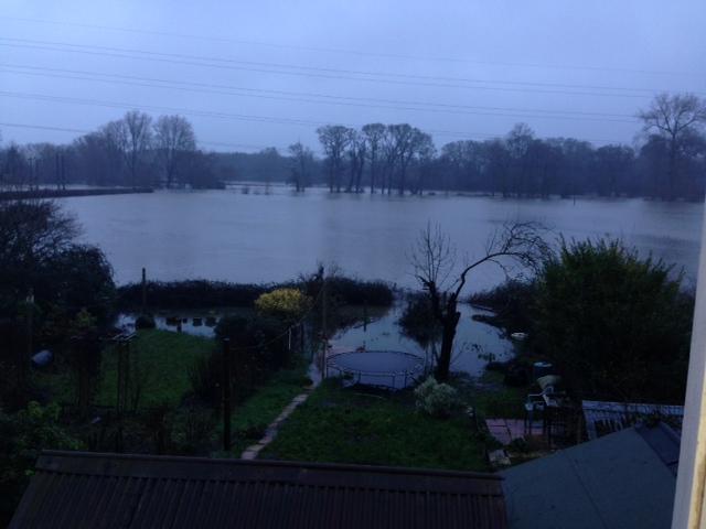 A flooded field by Holdenhurst Village Road, Bournemouth, taken by Tom.