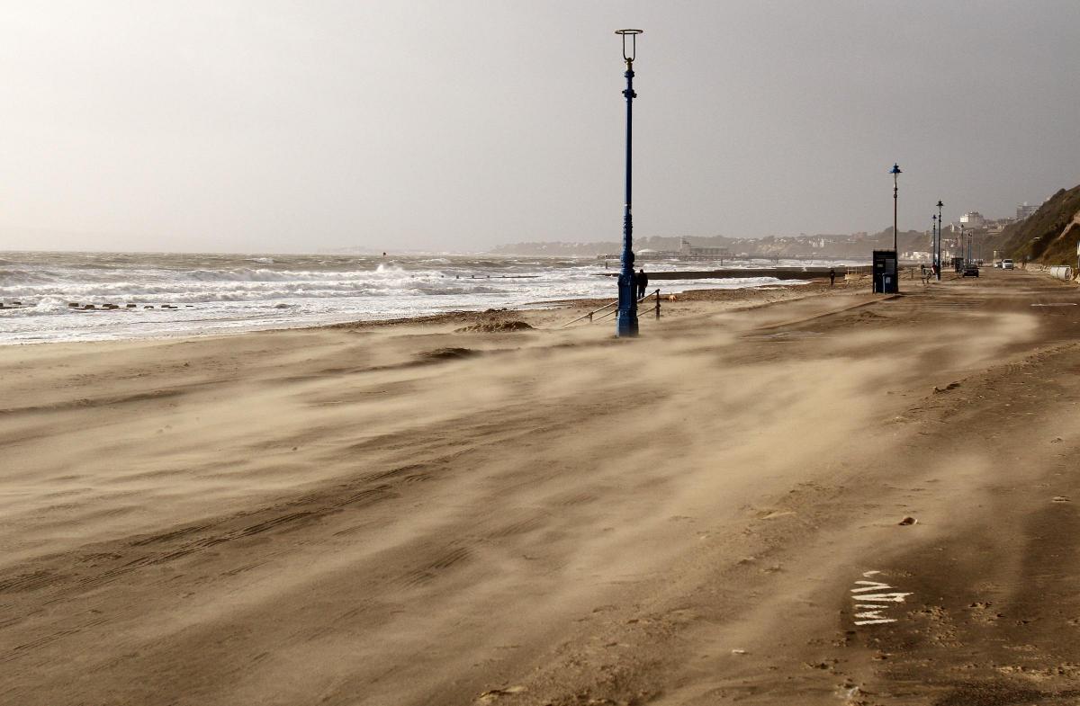 Strong winds whip up the sands at Bournemouth beach. Picture by James Marsh/ jamesmarshphotography.co.uk