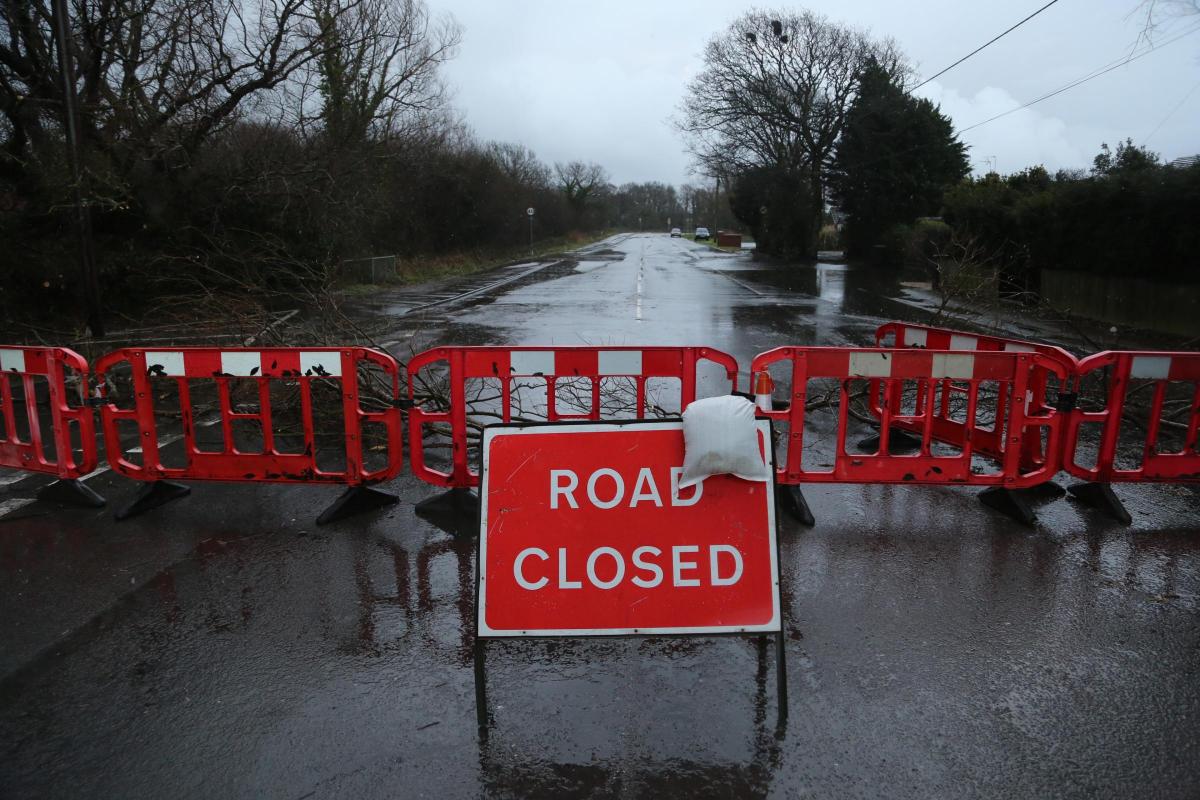 Stony Lane in Burton closed due to flooding