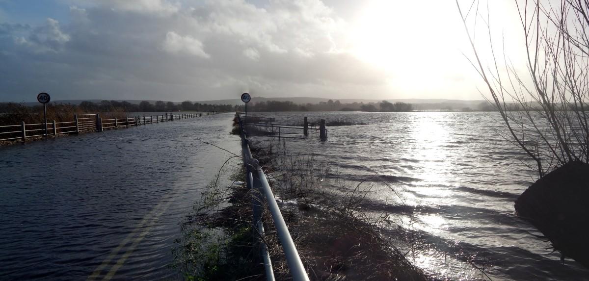 Daily Echo photographers and readers braved the stormy weather to capture these moments across Dorset. The South Causeway closed to traffic between Wareham to Stoborough. Picture by Peter Elsdon