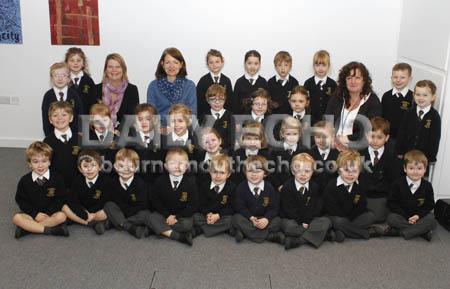 First Class at St Katharine's School, Southbourne ... Skylark Class with, l-r, class teacher Mrs Fiona Pollard and teaching assistants Mrs Bryony Claxton and Mrs Tracey Willsher, right.