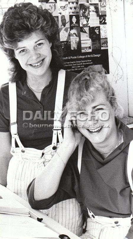 In May 1985 former graphic students Tracey Brewer, left, and Karen Burrows, set up their own company Just Graphics in Twynham Avenue, Christchurch.