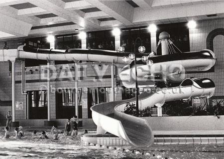 The new Hydro slide at the BIC swimming pool in 1986.