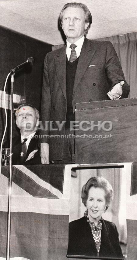In March 1987 Michael Heseltine, the former Defence Secretary and MP for Henley was at Poole Conservative Association AGM meeting. He was tipped as a successor to the Prime Minister Margaret Thatcher.