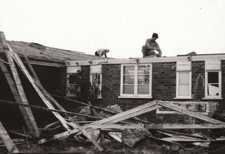 In 1969 Sandford Youth Club members dismantle Army huts at Bovington Camp, two of which became the HQ at Sandford.