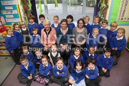 Abbey Primary School. TA Jane Pritchard, Teacher Emma Crosfield, TA Julie Isaac. 