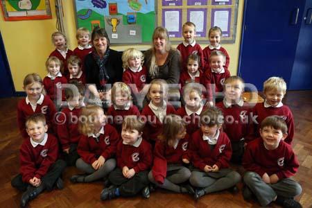 St Nicholas Primary School. TA Maggie Brewer, TA Kirsten Vincent, Class of Teacher James Maitland (not pictured)