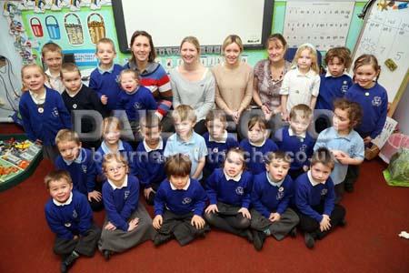 Teacher Pippa Phillips, with Teacher Jess Hollyoake, TA El Hewett and TA Nicola Timms, with Silver Birch and Holly Classes at Ashley Infants School.