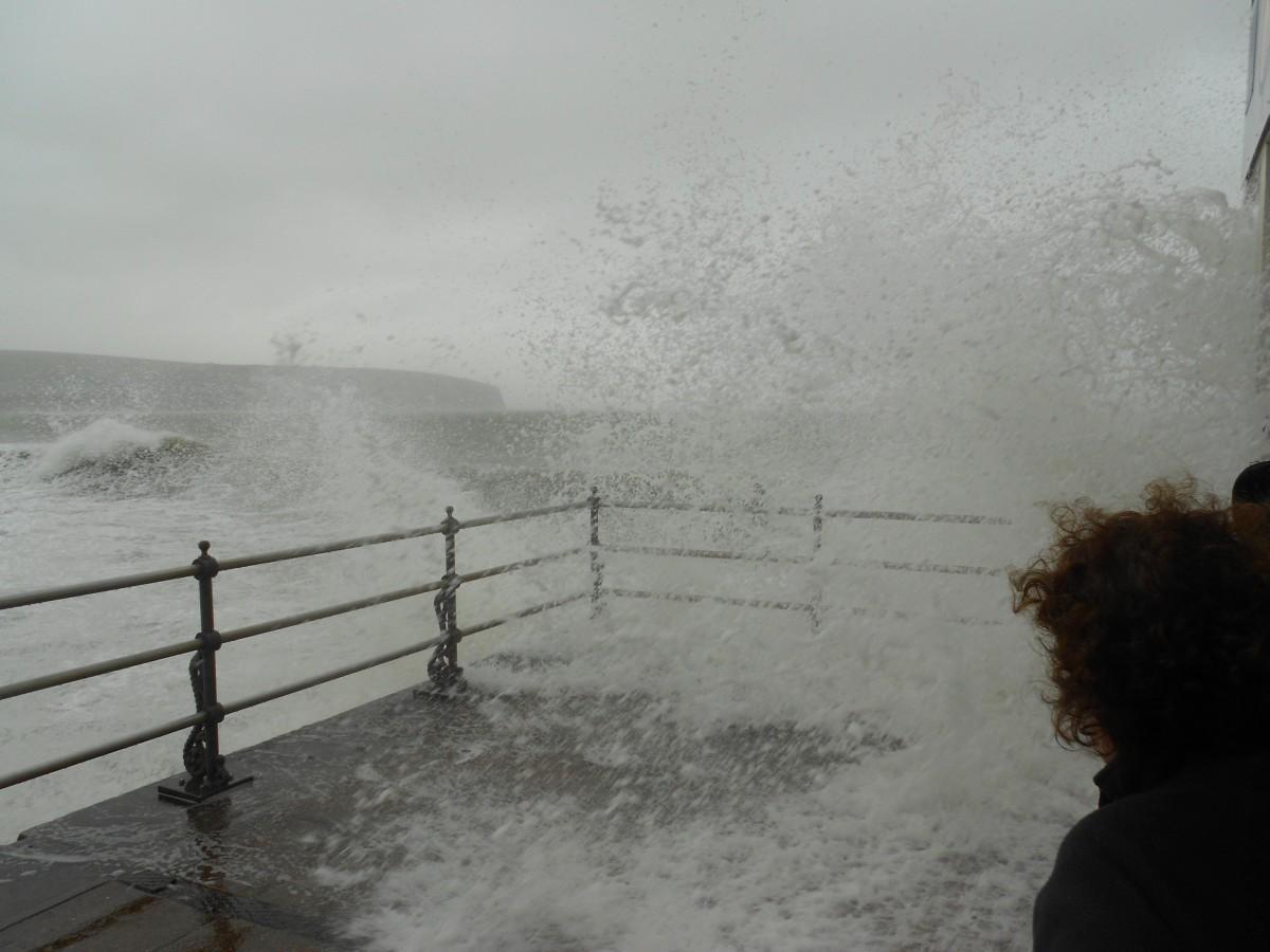 High tide coming in at Swanage.  