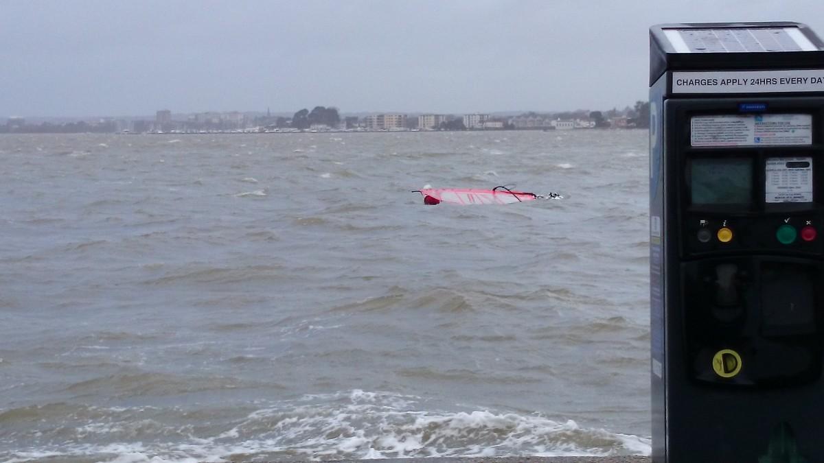 Picture by Lauren of a windsurfer who was recovered in Sandbanks. 