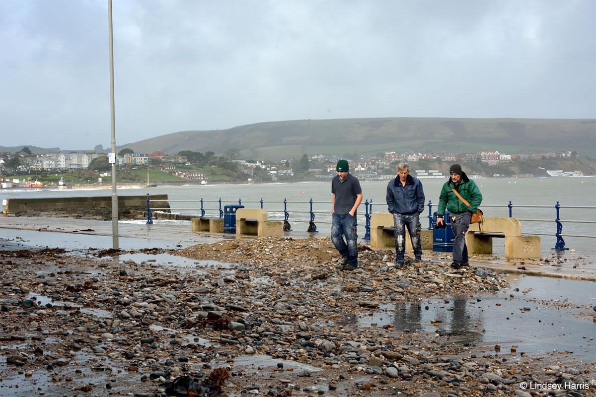 High tide aftermath at Swanage seafront. Picture by Lindsey Harris.