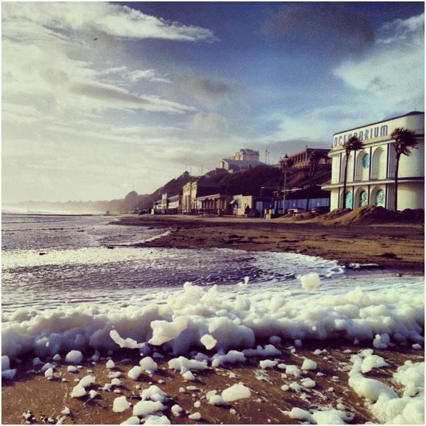 A foamy Bournemouth seafront by Ian Rathbone