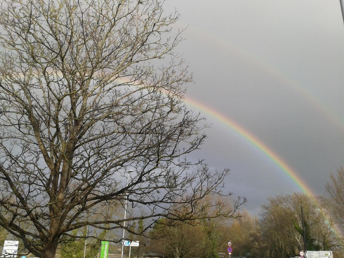 Rainbow seen from Fountain Way Christchurch. Picture by Manda.