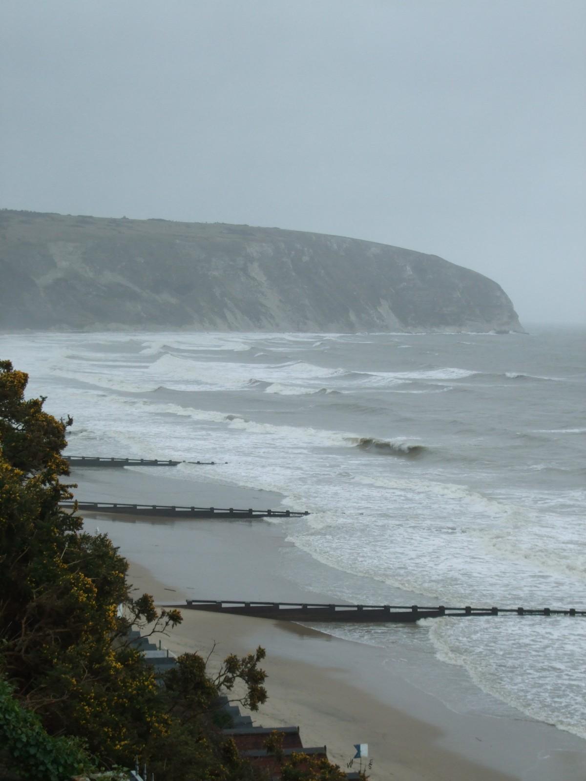 Strong winds at Swanage Bay. Picture by Jeff Soulsby.