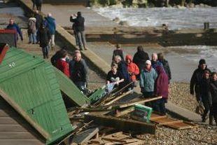Daily Echo reader photos of the storm and damage left behind after severe weather swept through Dorset on February 14 and February 15.Picture from Marcus of Avon Beach clear-up
