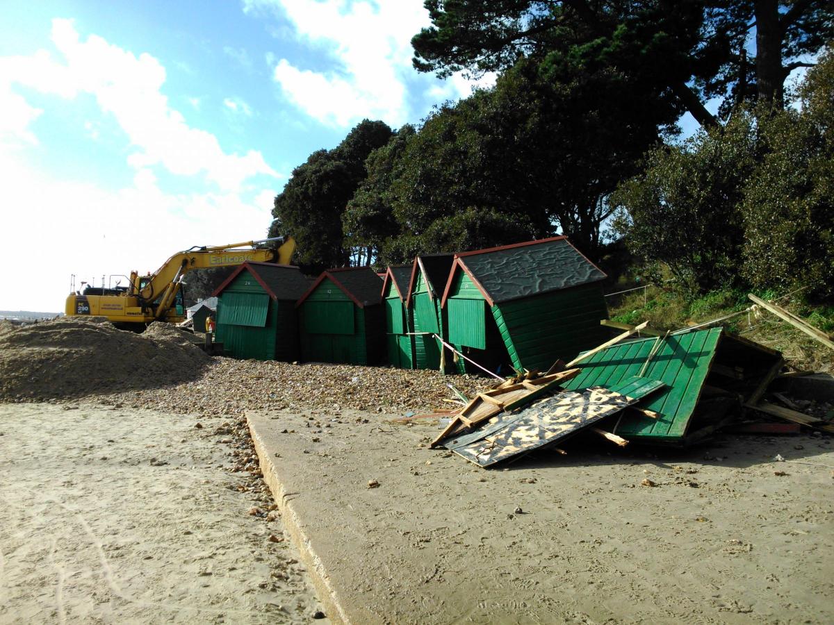 Daily Echo reader photos of the storm and damage left behind after severe weather swept through Dorset on February 14 and February 15. Picture taken by Adam Winter at Avon Beach