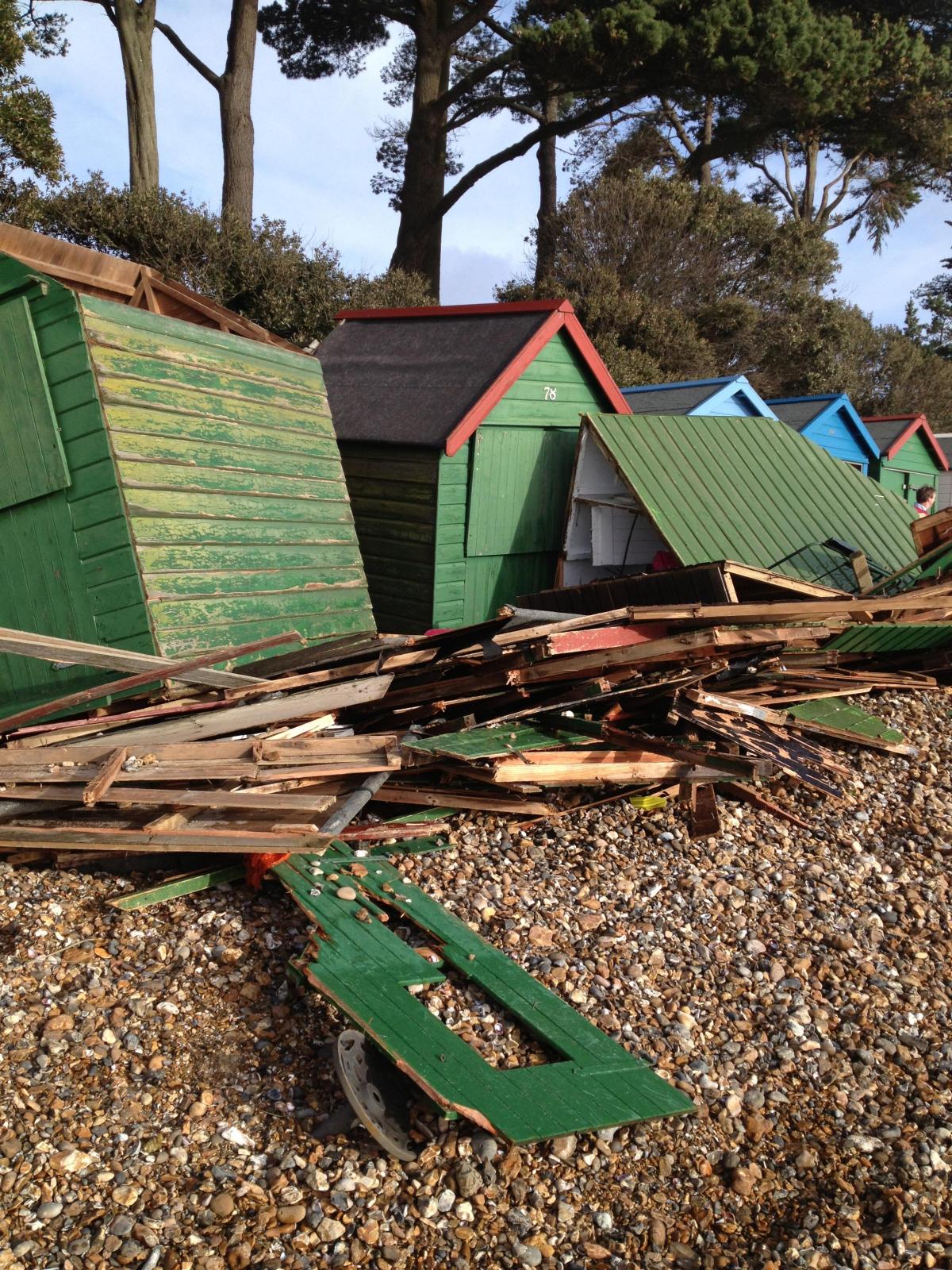 Daily Echo reader photos of the storm and damage left behind after severe weather swept through Dorset on February 14 and February 15. Picture taken by Debbie Durrant at Avon Beach