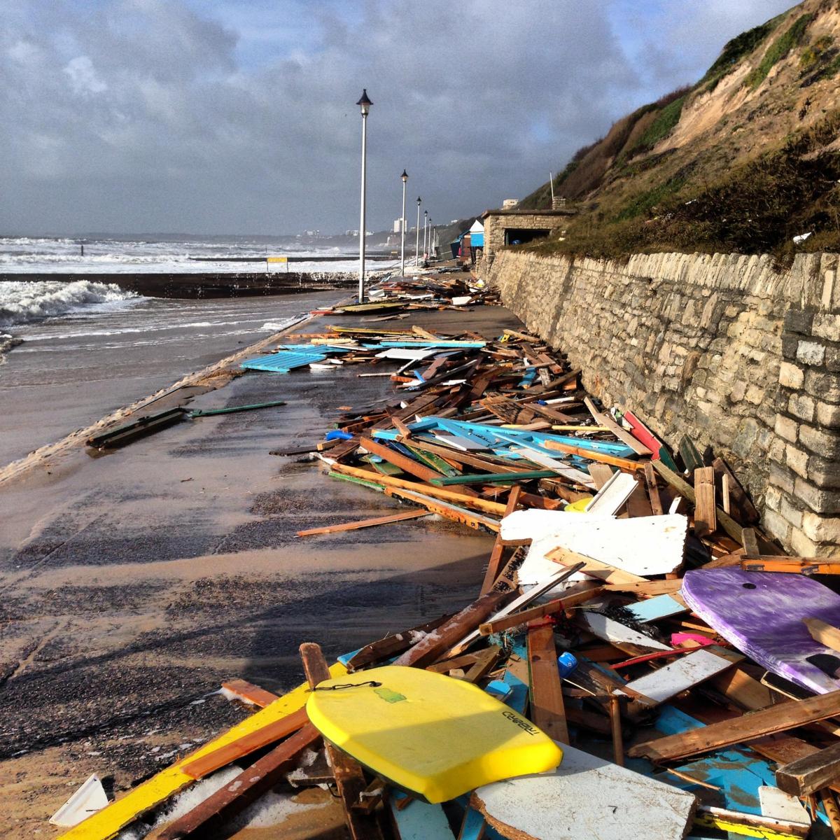 Daily Echo reader photos of the storm and damage left behind after severe weather swept through Dorset on February 14 and February 15. Picture taken by Georgia Turner at Southbourne