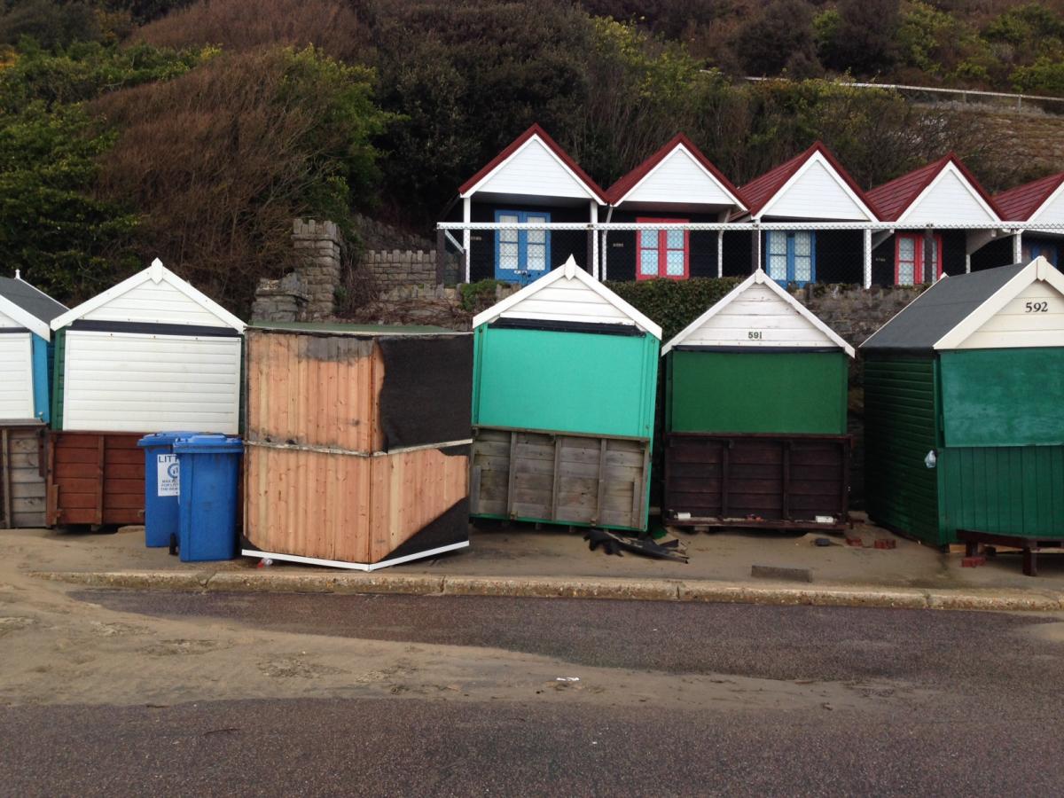 Daily Echo reader photos of the storm and damage left behind after severe weather swept through Dorset on February 14 and February 15. Picture by Kelly Fry of Boscombe beach