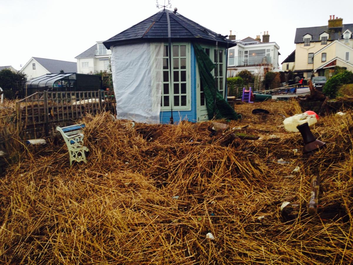 Daily Echo reader photos of the storm and damage left behind after severe weather swept through Dorset on February 14 and February 15. Picture sent by M B of Stanpit