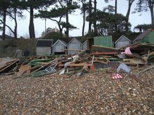 Daily Echo reader photos of the storm and damage left behind after severe weather swept through Dorset on February 14 and February 15. Picture sent by Roy Atkins of Avon Beach