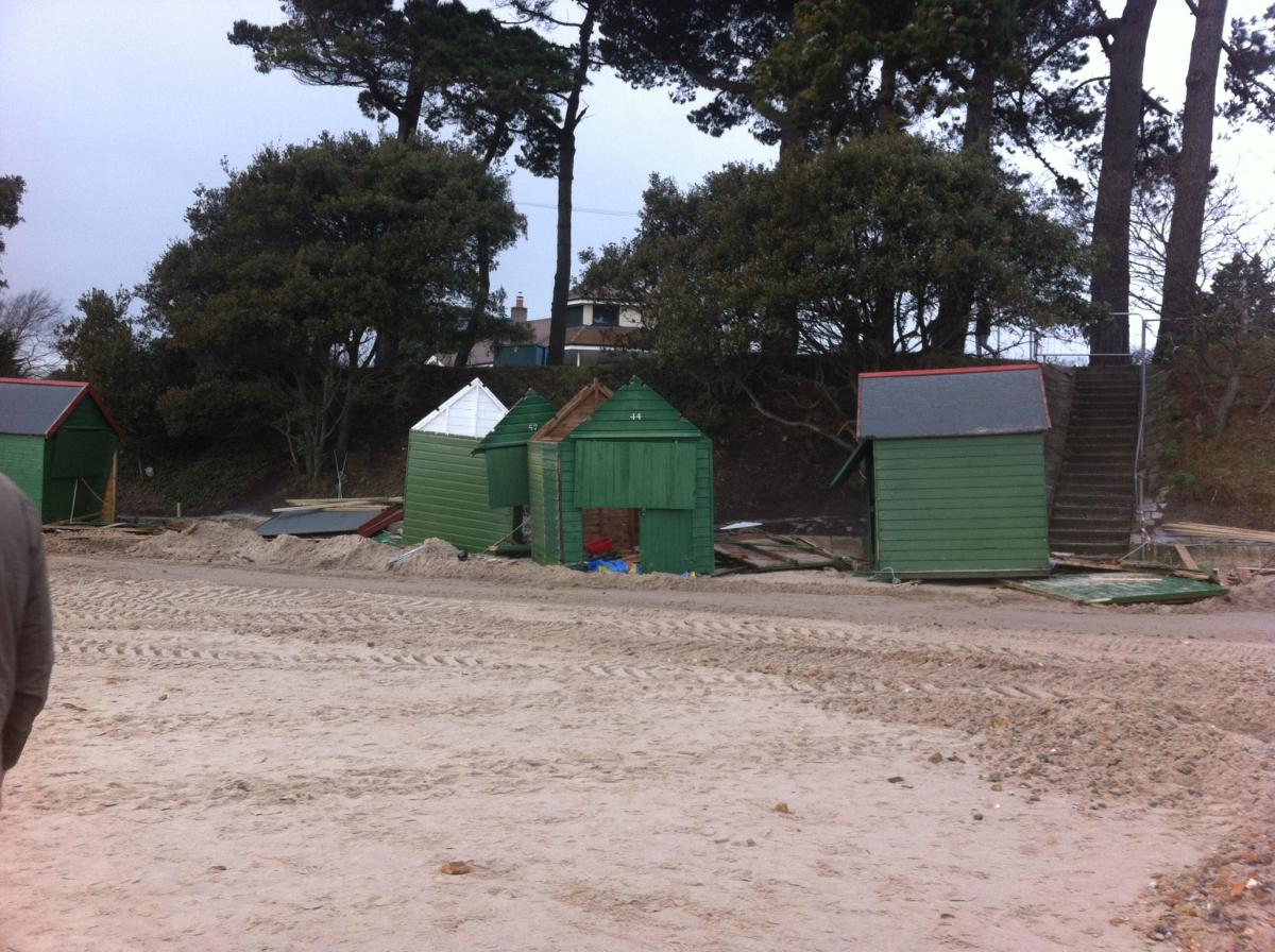 Daily Echo reader photos of the storm and damage left behind after severe weather swept through Dorset on February 14 and February 15. Picture sent by Simon Stevens of Mudeford Beach