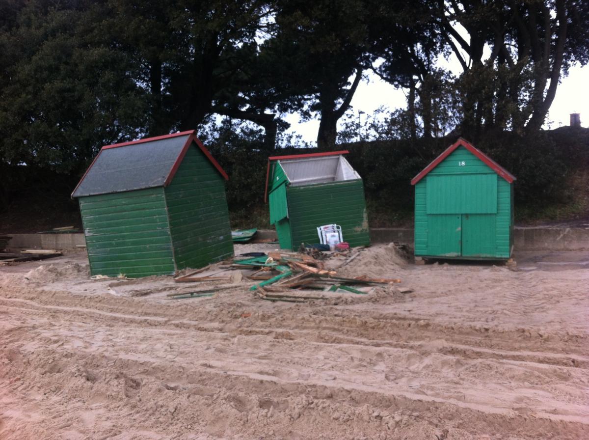 Daily Echo reader photos of the storm and damage left behind after severe weather swept through Dorset on February 14 and February 15. Picture sent by Simon Stevens of Mudeford Beach