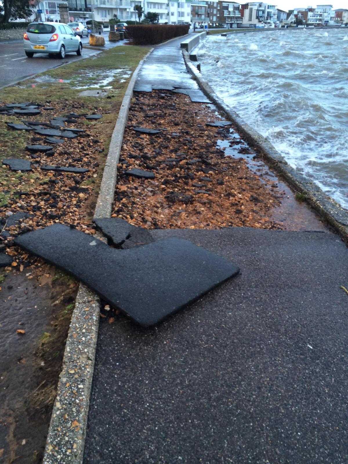 Daily Echo reader photos of the storm and damage left behind after severe weather swept through Dorset on February 14 and February 15. Picture sent by Ben Schofield of Sandbanks
