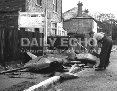 Property in Parkstone was damaged in storm of 1966.