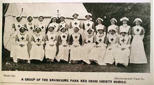 Branksome Park Red Cross society on 15th May 1914. Picture from Bournemouth Graphic at Springbourne Library.