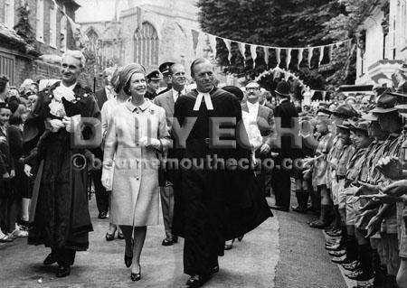 Queen  Elizabeth II  visit to  christchurch 1966 with Cllr Eric Spreadbury