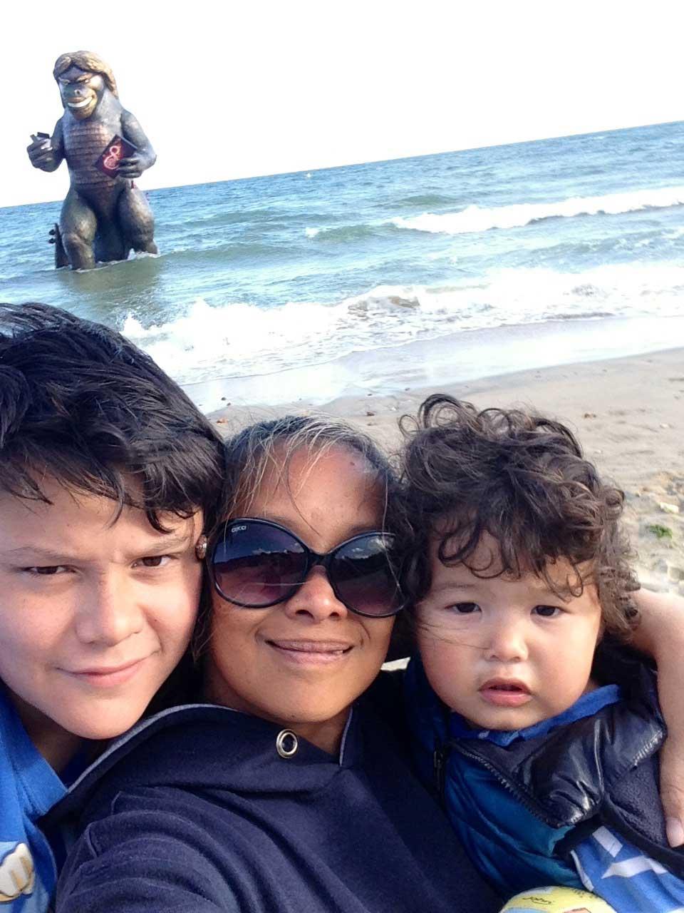 Angie Legaspi with sons Brandon and Jaden