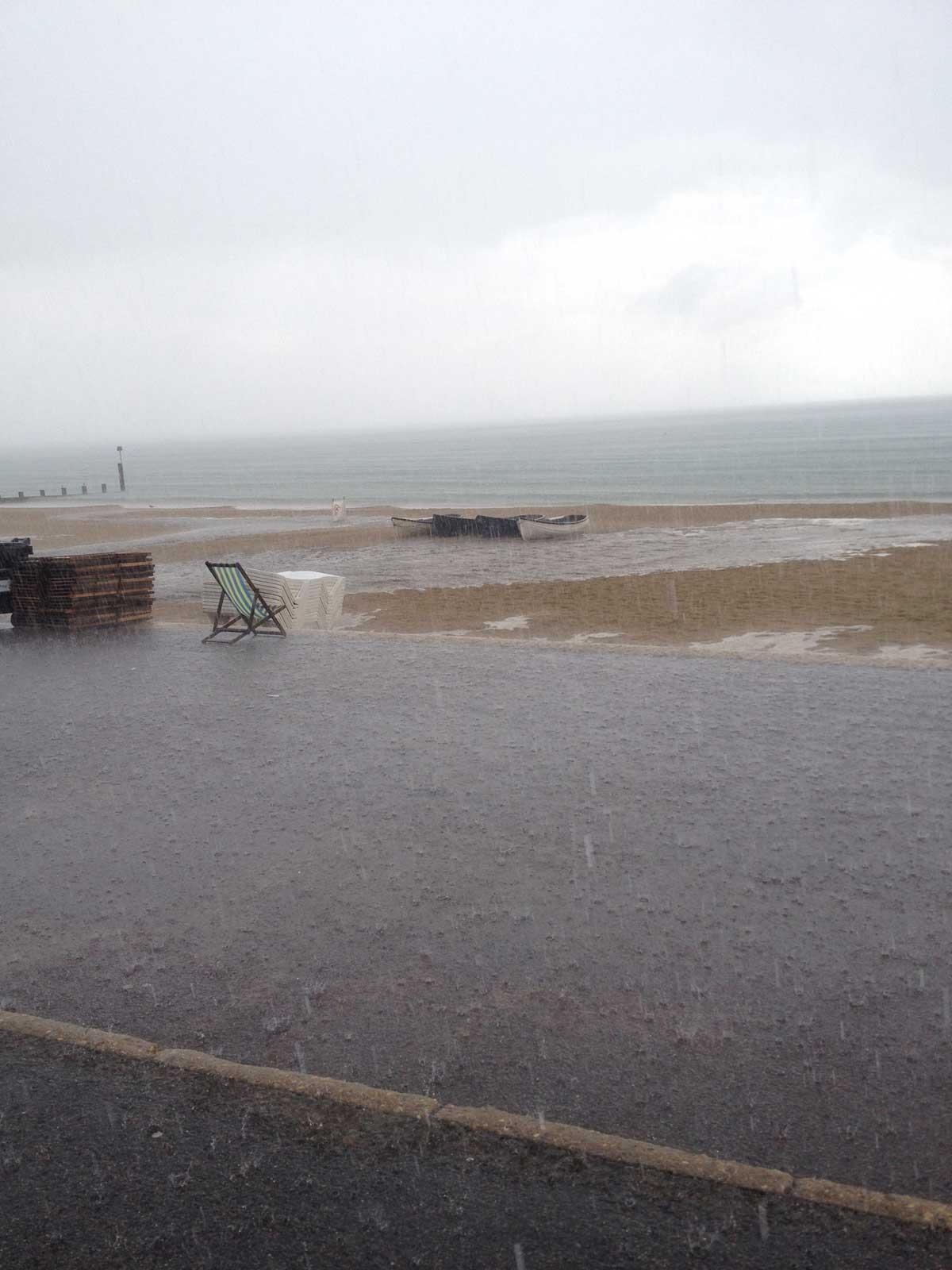 Pictures of flooding after heavy rain and thunderstorms hit Bournemouth and Poole. Rain at Durley Chine. Picture by Alex Fletcher. 