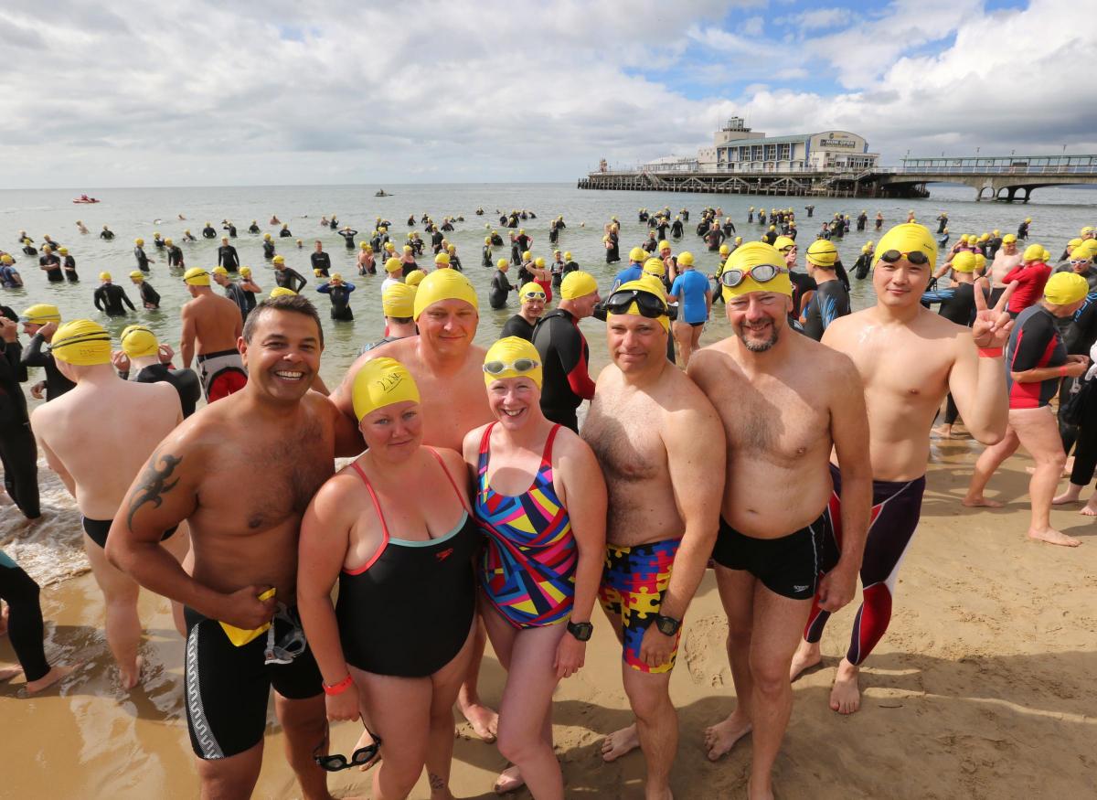 More than 2,000 people swam the 1.4-mile stretch between Bournemouth and Boscombe Piers to raise funds for the British Heart Foundation in the annual Pier to Pier Swim on Sunday July 13.