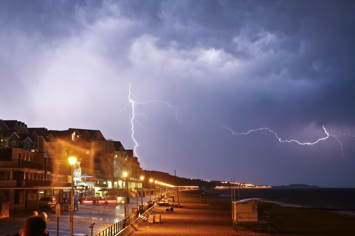 Lightning put on a spectacular show across Dorset on July 17 and 18, 2014. Lee Wright capture this image  by Boscombe  pier. 
